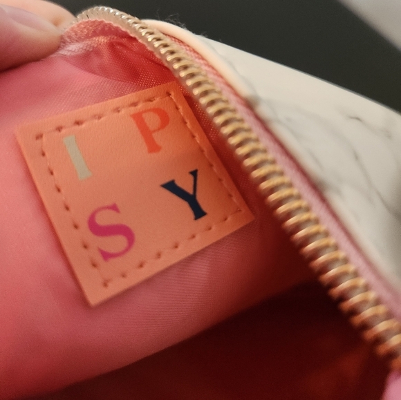 Ipsy Makeup/Cosmetic Bag Marble/Pink - Picture 6 of 8